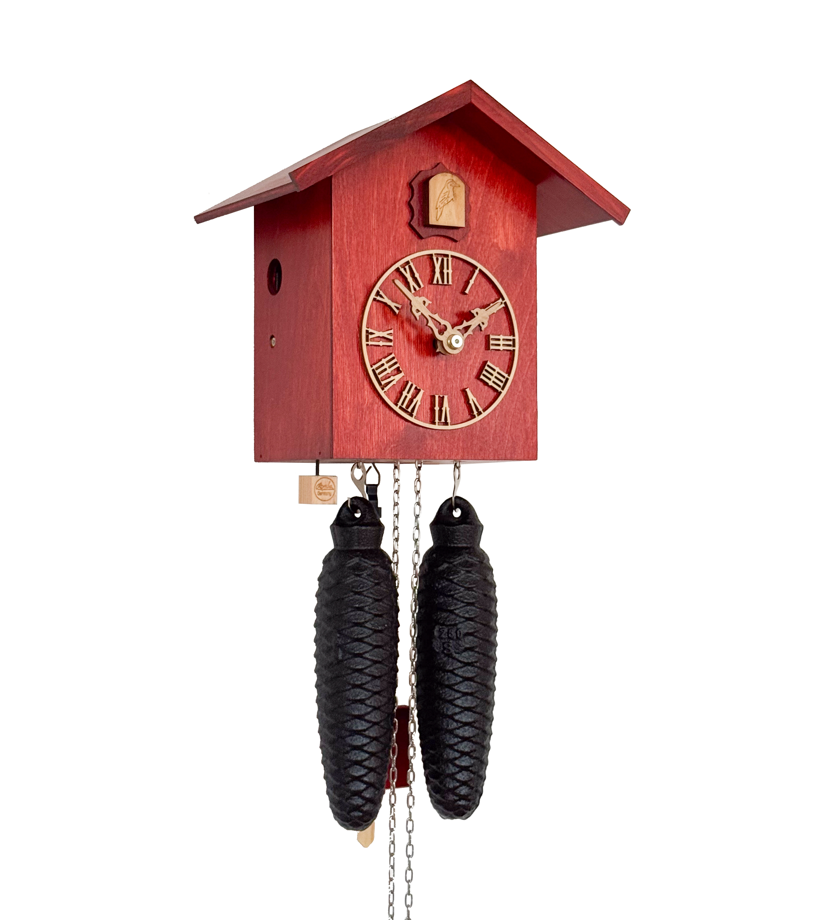 LIFE - Design Kuckucksuhr (rot mit Ziffern) Rombach & Haas Kopie