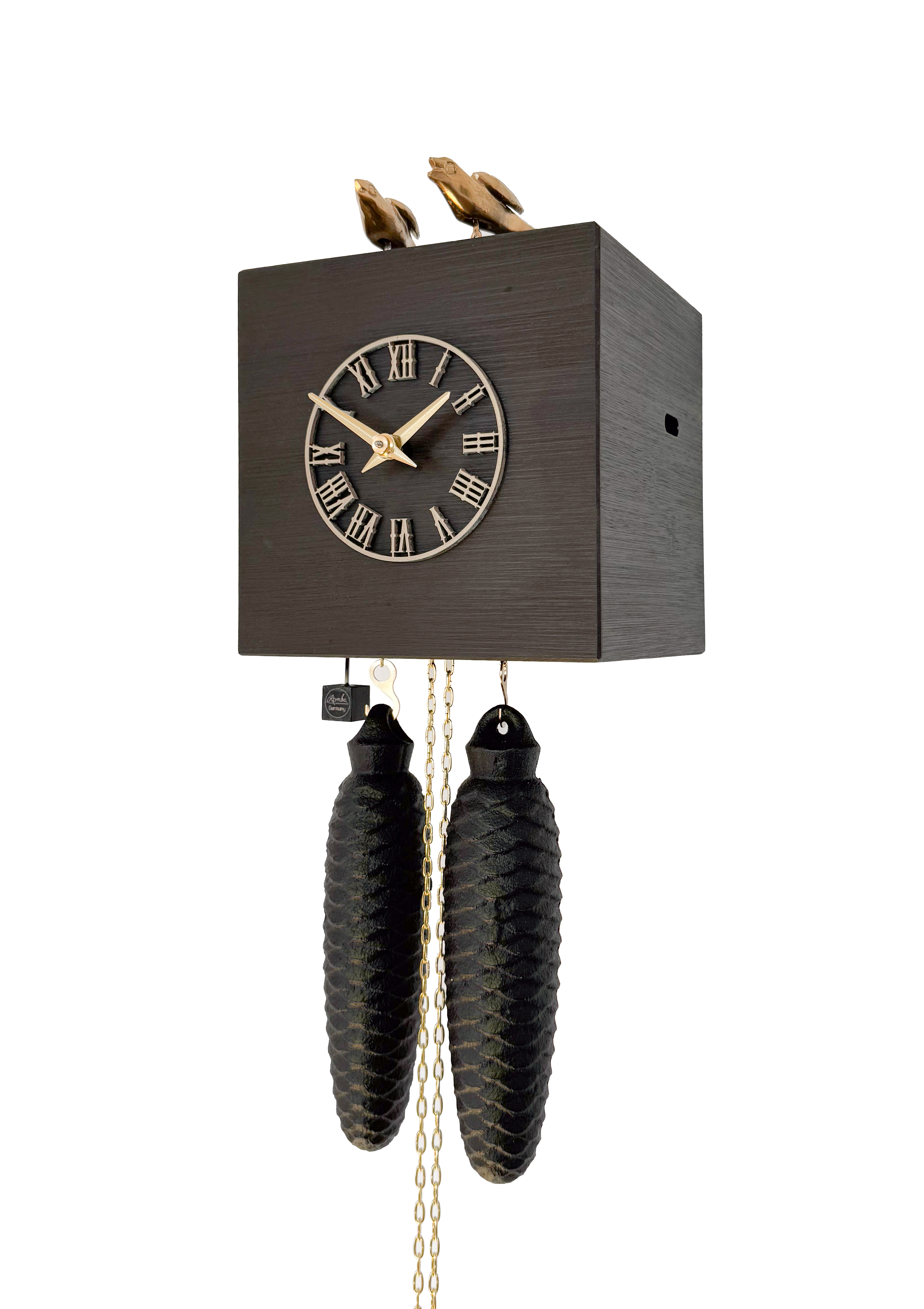 DUETT - Design cuckoo clock (black/gold) Rombach & Haas