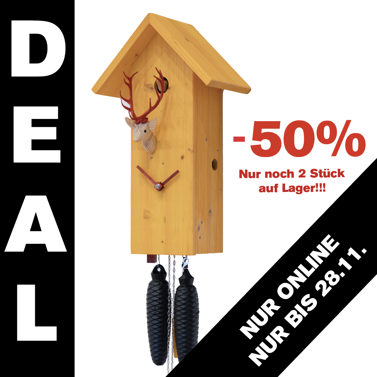 CLASSIC - Design cuckoo clock (mustard yellow) Rombach & Haas
