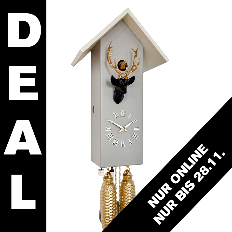 CLASSIC - Design cuckoo clock (grey/gold/silver) Rombach & Haas
