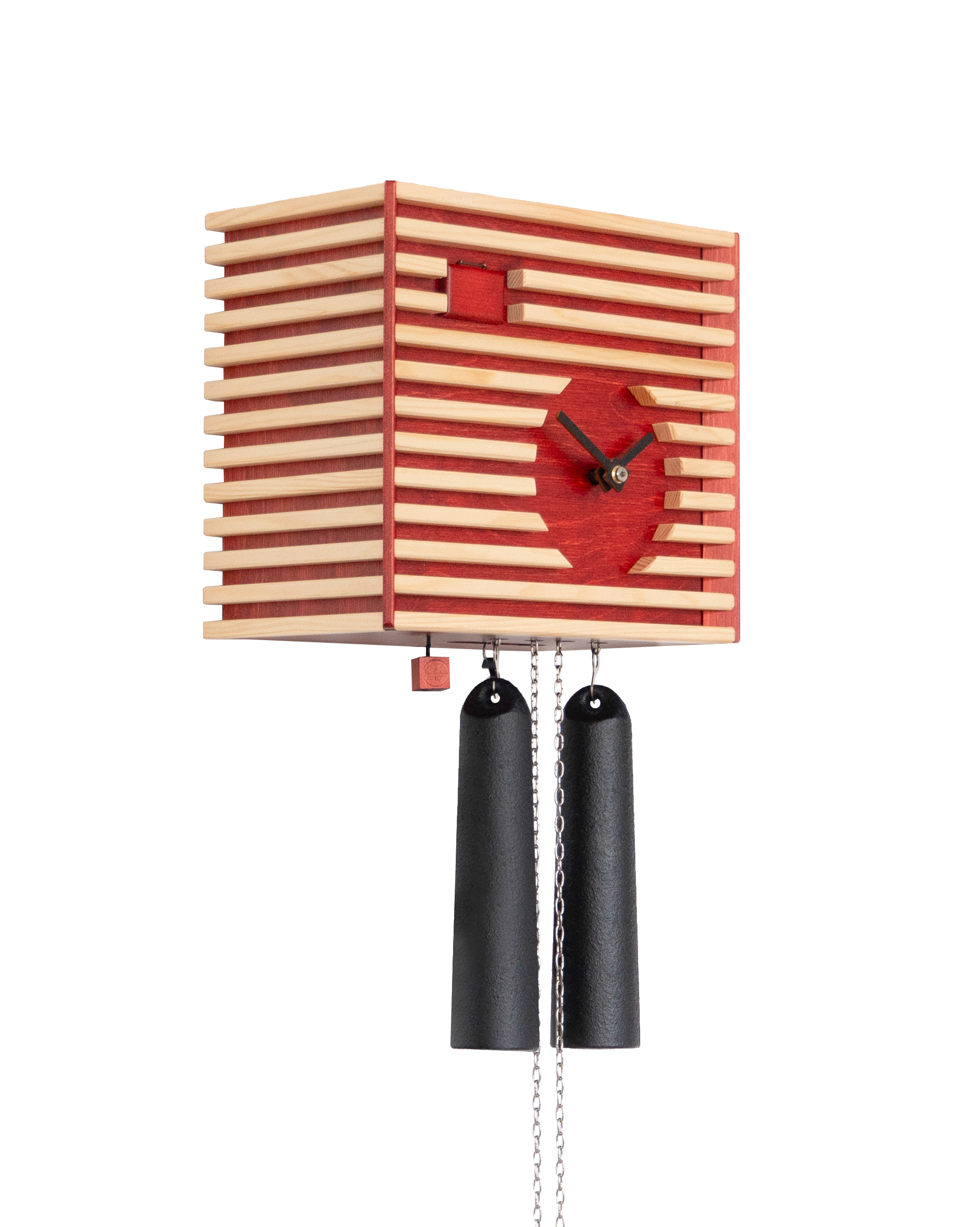 BAUHAUS - Design Kuckucksuhr (rot) Rombach & Haas