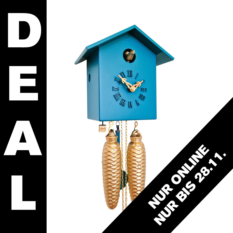 TREND - Design cuckoo clock (blue/gold) Rombach & Haas
