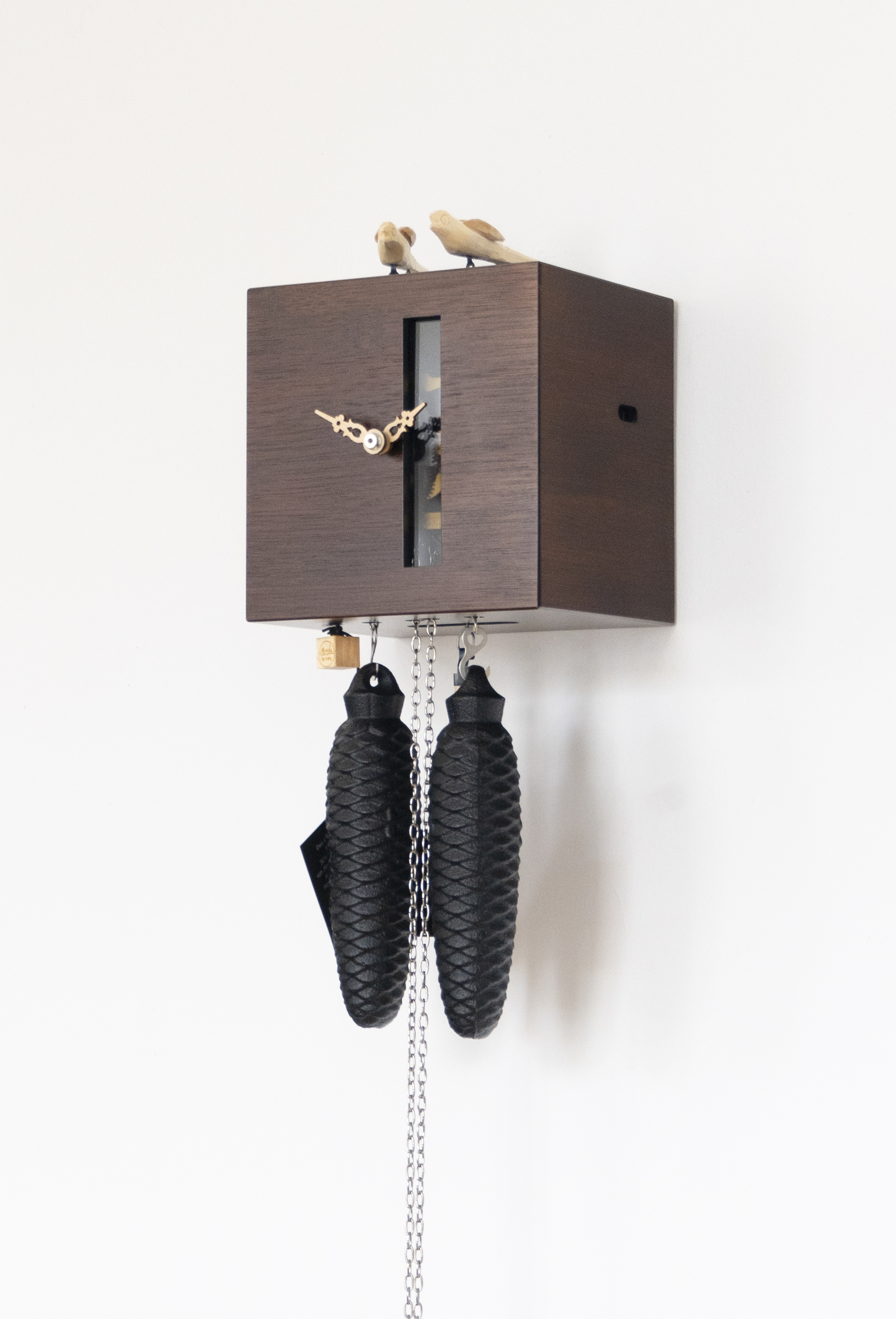 DUETT - Design cuckoo clock (red / Insight into the mechanics) Rombach & Haas