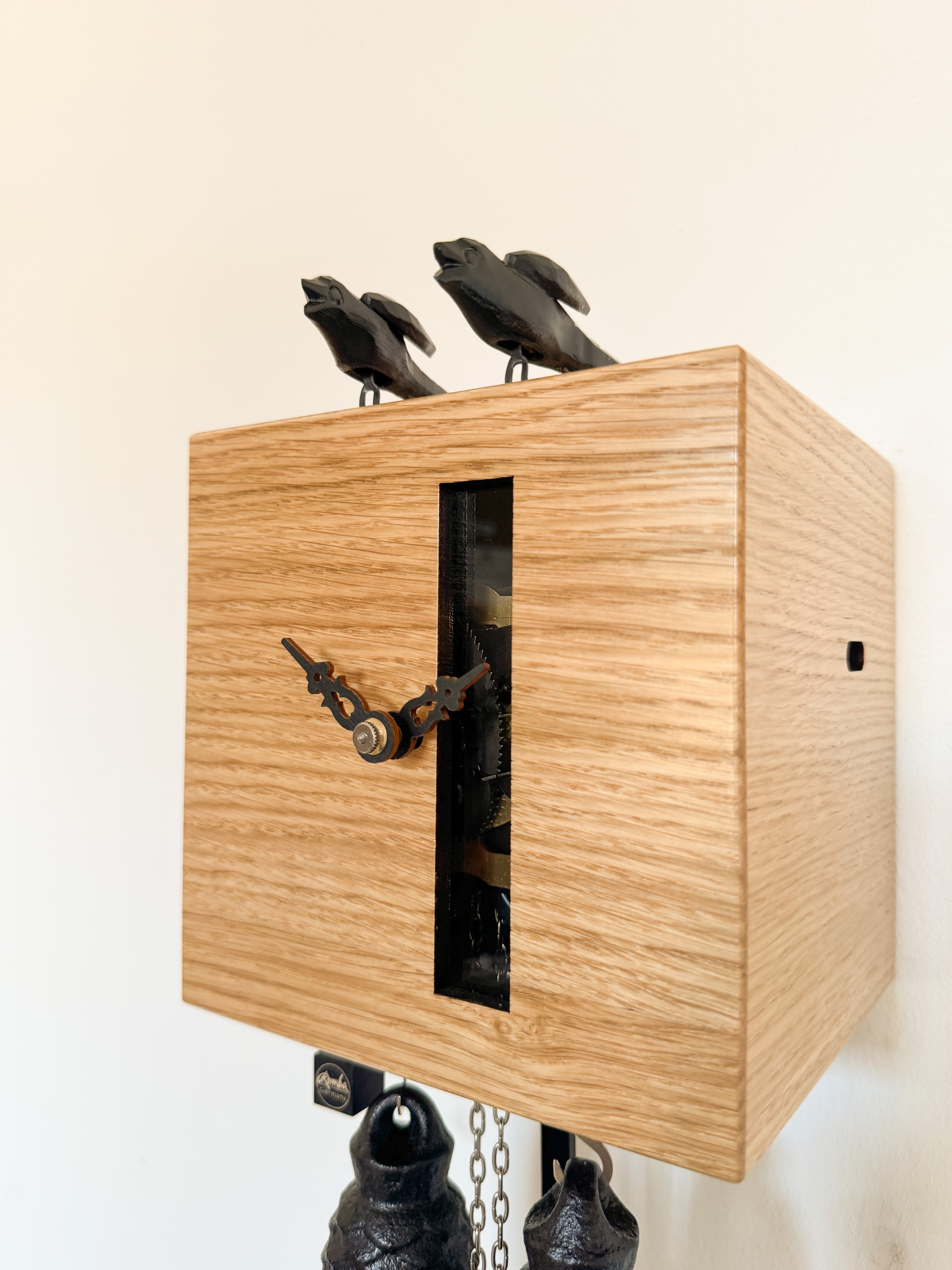 DUETT - Design Kuckucksuhr (natur/ Einblick in die Mechanik) Rombach & Haas