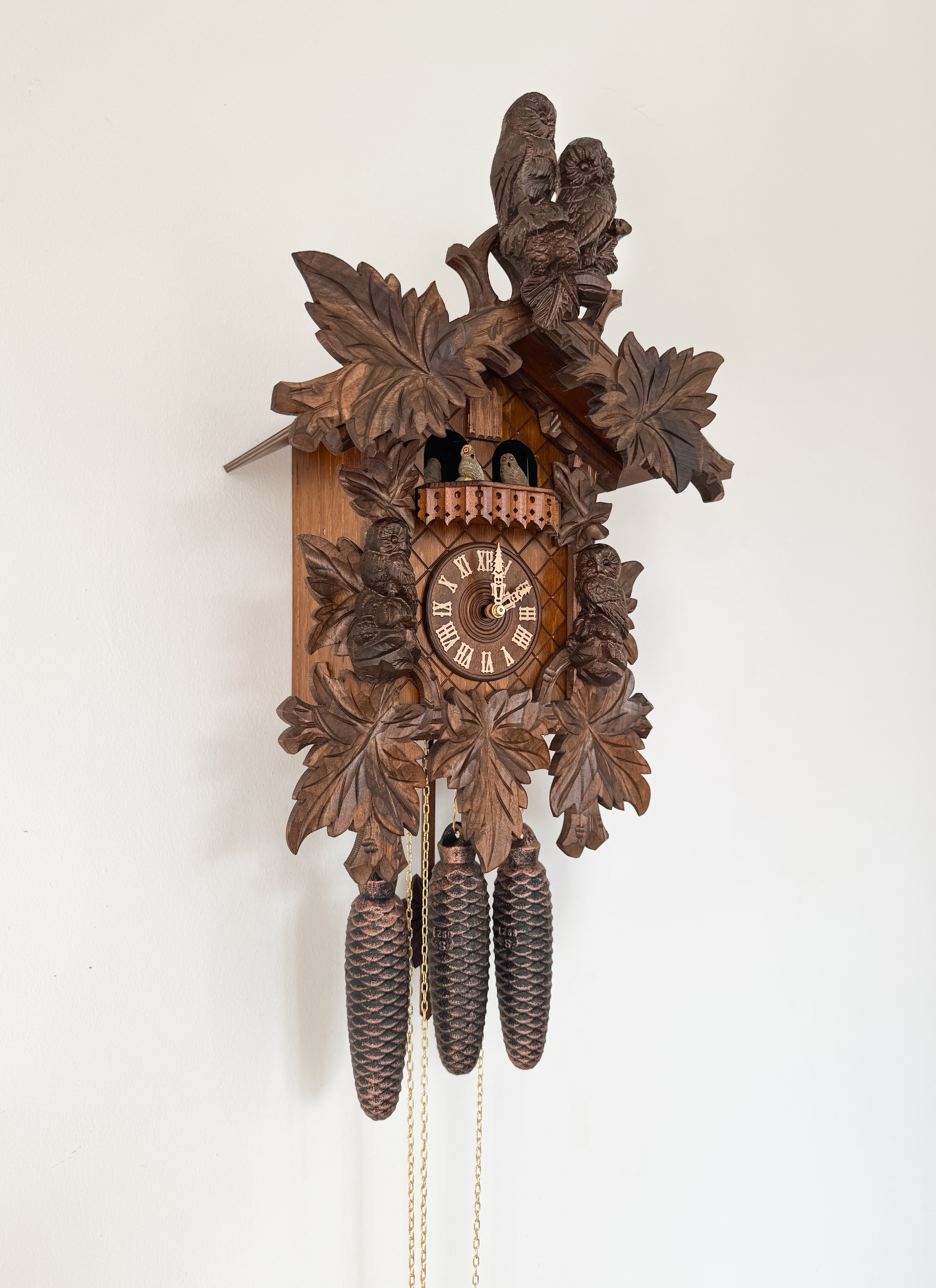 TRADITION  🦉- Eulenuhr mit Musik Schwarzwalduhr von Rombach & Haas 