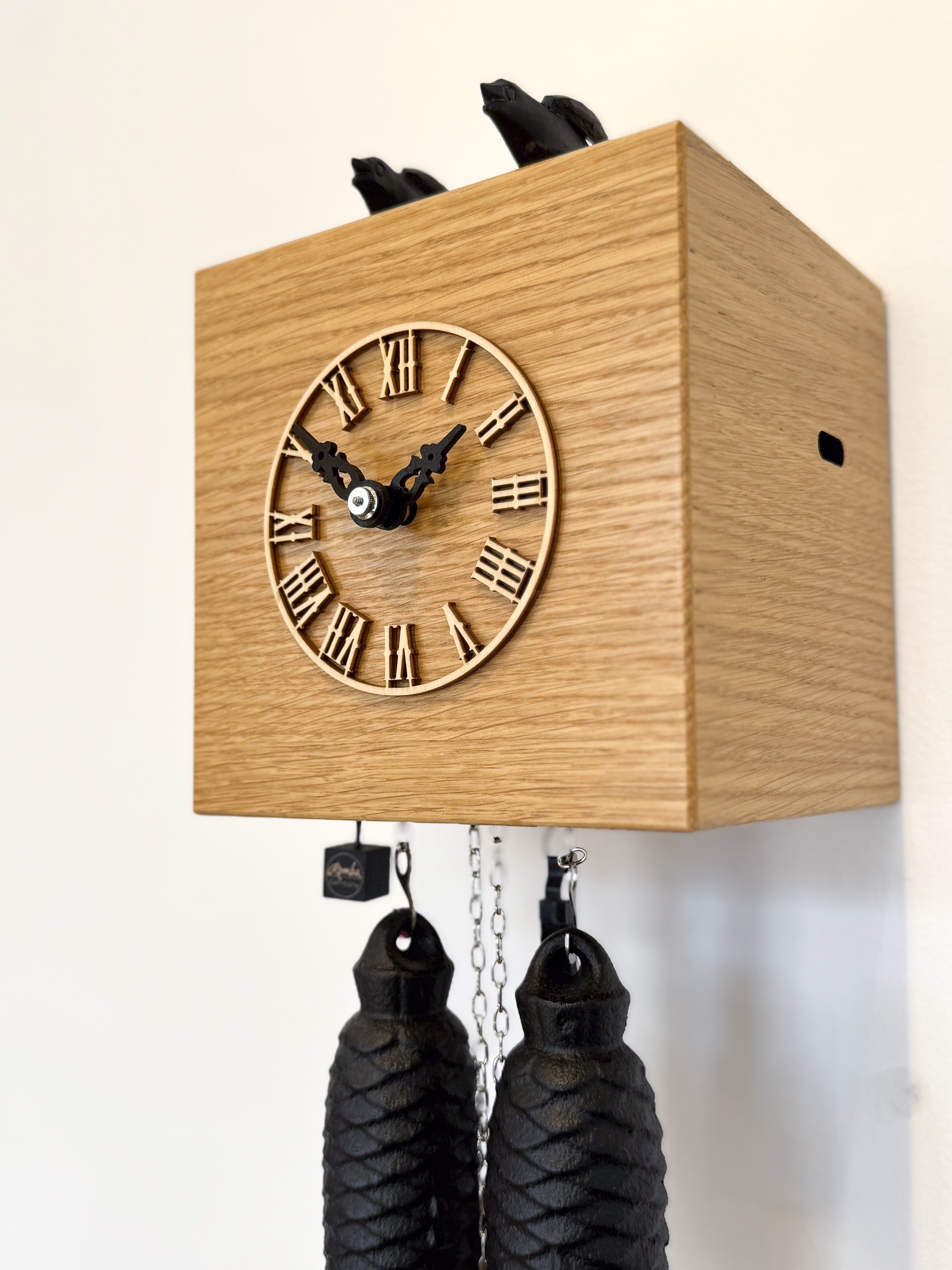 DUETT - Design cuckoo clock (nature with wooden numerals) Rombach & Haas