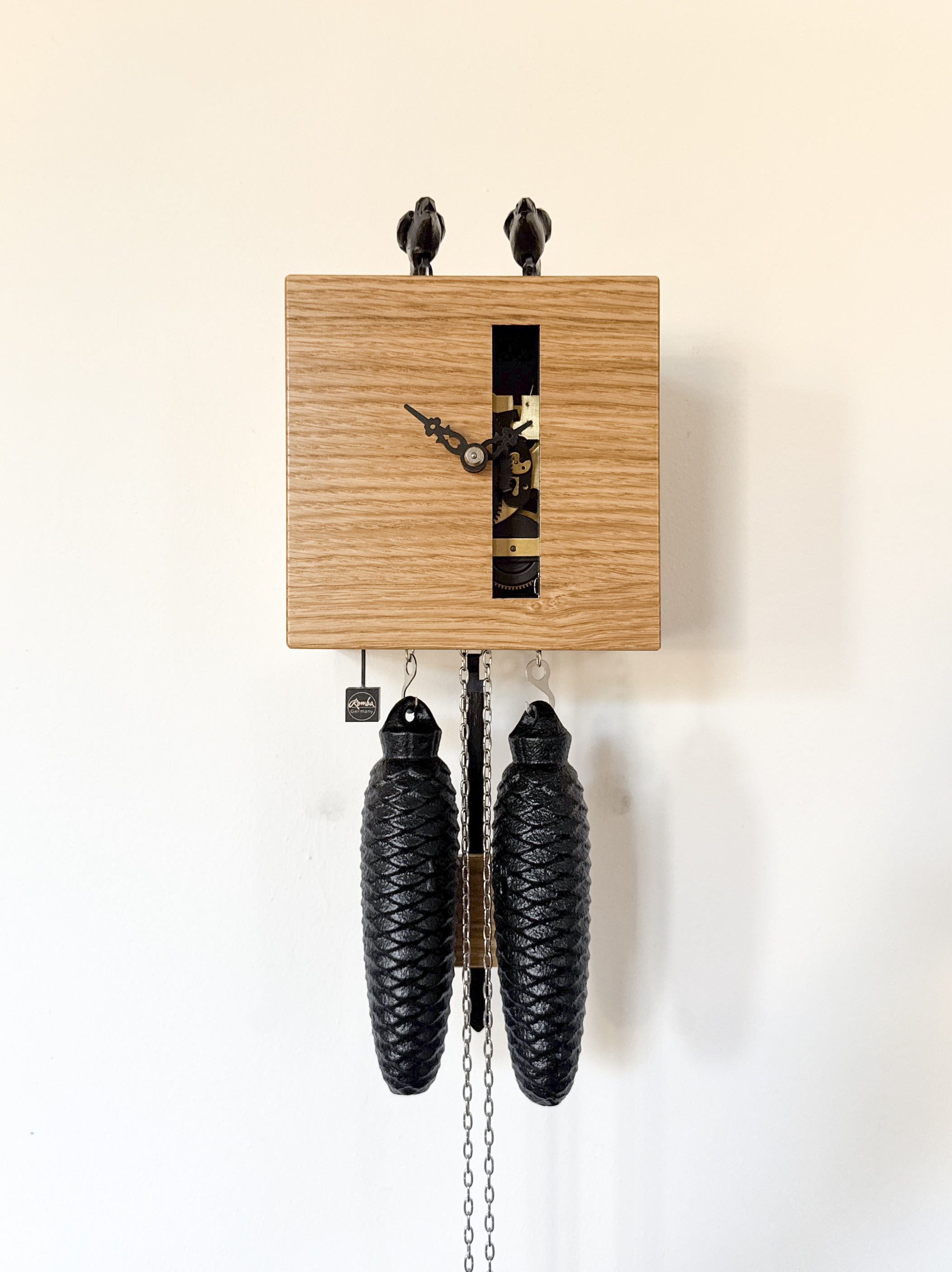 DUETT - Design Kuckucksuhr (natur/ Einblick in die Mechanik) Rombach & Haas